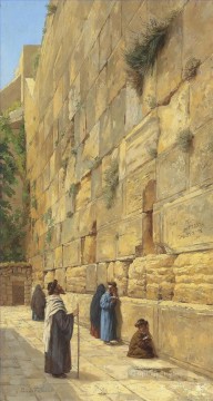 150の主題の芸術作品 Painting - 嘆きのワルで グスタフ・バウエルンファインド 東洋主義のユダヤ人
